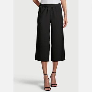 CHICO'S Pull-On Crop Culottes Pants Size 1 = US Size 8 Black ~EUC